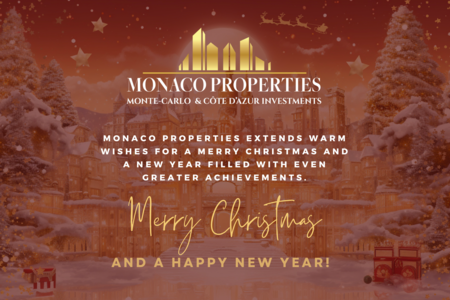Vœux de saison de la part de Monaco Properties : Un joyeux Noël et une prospère Nouvelle Année.