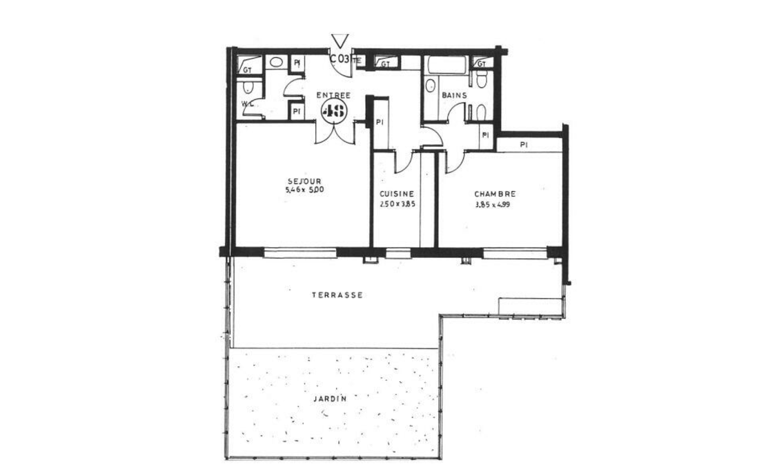 LE ROC FLEURI : LARGE 1BEDROOM APT WITH TERRACE AND PRIVATE GARDEN