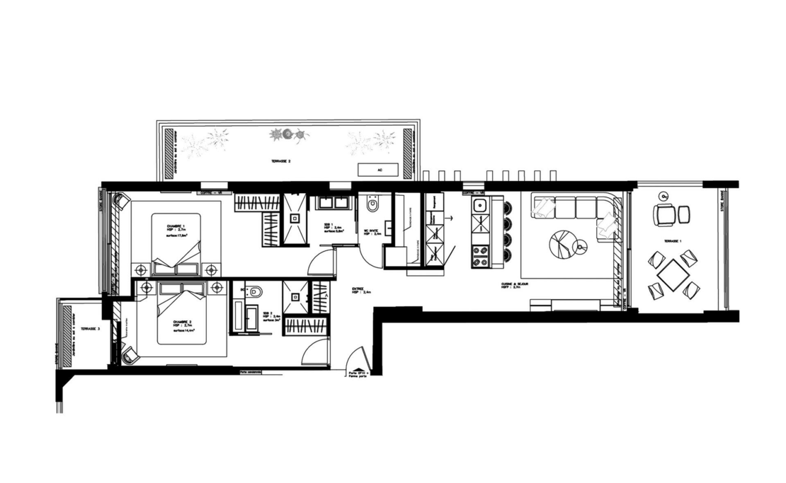 Möblierte 2-Zimmer-Wohnung zur Miete | Parkpalast, Monaco Carré d'Or